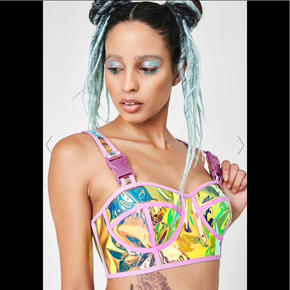 NWT Iridescent Crop Top